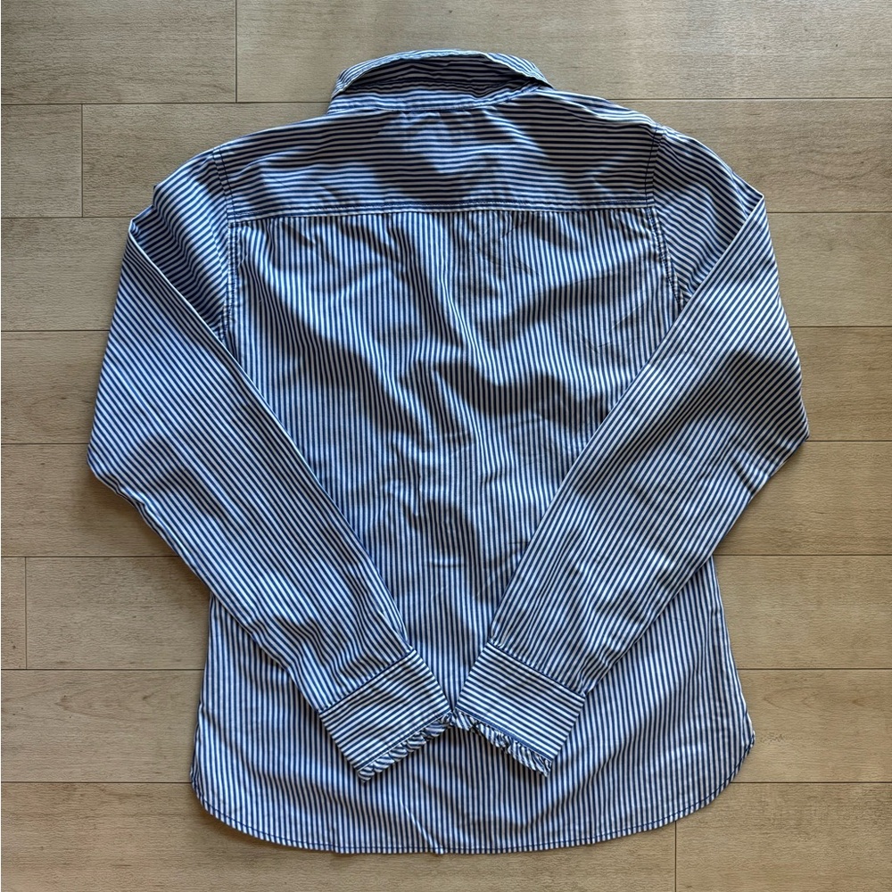 American Eagle Striped Ruffled Button Down Shirt … - image 6